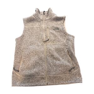 The North Face Men's Medium Gray Sweater Fleece Full Zip Vest Pockets